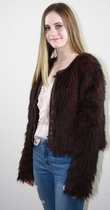 NWT Willow and Clay Faux Fur Bomber Jacket S M